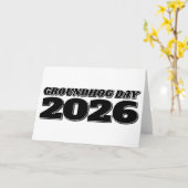 Groundhog Day 2026 Kaart (Gele Bloem)