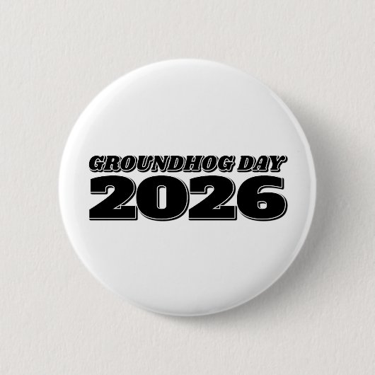 Groundhog Day 2026 Ronde Button 5,7 Cm (Voorkant)