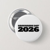 Groundhog Day 2026 Ronde Button 5,7 Cm (Voorkant /achterkant)