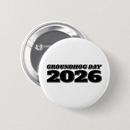 Groundhog Day 2026 Ronde Button 5,7 Cm (Voorkant /achterkant)