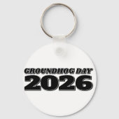 Groundhog Day 2026 Sleutelhanger (Achterkant)