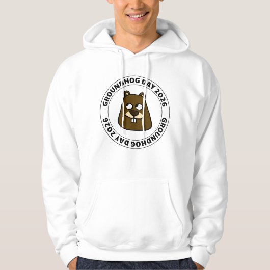 Groundhog Day 2026 with Groundhog face Hoodie (Voorkant)