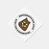 Groundhog Day 2026 with Groundhog face Servet (Hoek)