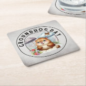 Groundhog day 22 February  Kartonnen Onderzetters (Schuin)