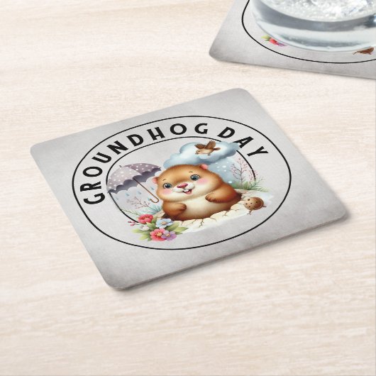 Groundhog day 22 February Kartonnen Onderzetters (Schuin)