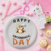 Groundhog day 22 February  Papieren Bordje (Feest)