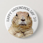 Groundhog Day 2 februari Funny Holiday Button (Voorkant)