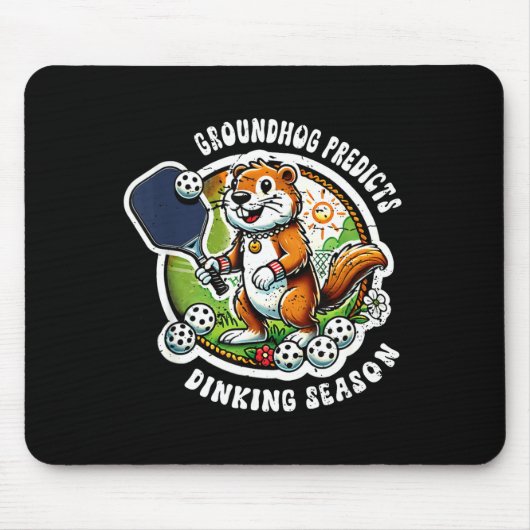 Groundhog Day 2 februari Humor Dinking Seizoen Gra Muismat (Voorkant)