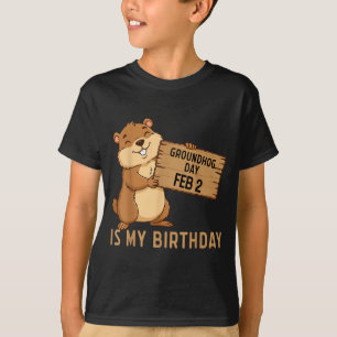 Groundhog Day 2 februari is mijn verjaardag Gefeli T-shirt