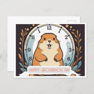Groundhog Day A Celebration of Spring Briefkaart
