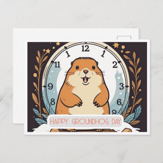Groundhog Day A Celebration of Spring Briefkaart (Voorkant / Achterkant)