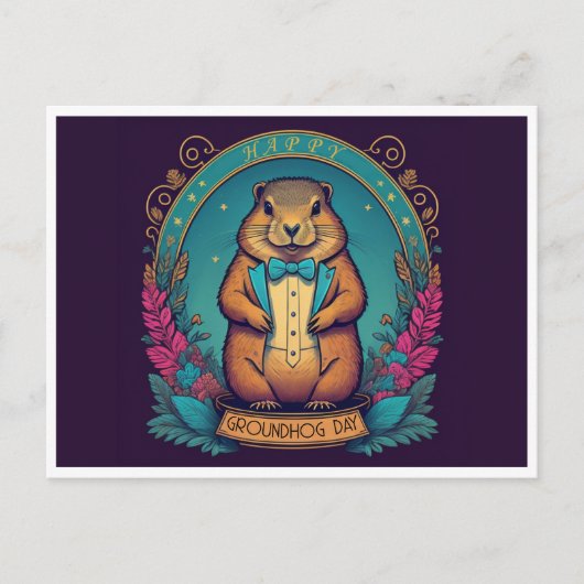 Groundhog Day A Celebration of Spring Briefkaart (Voorkant)