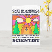 Groundhog Day Alleen Amerika Accepteert Knaagdier  Kaart (Gele Bloem)