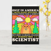 Groundhog Day Alleen Amerika Accepteert Knaagdier Kaart (Gele Bloem)