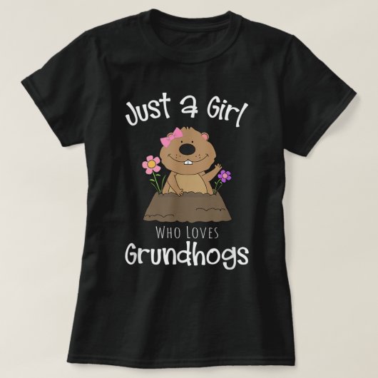 Groundhog Day Alleen een meisje dat houdt van Gif T-shirt (Design voorkant)