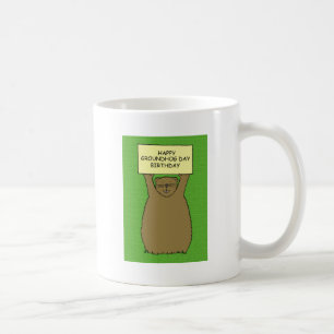 Groundhog Day Birthday Cartoon Koffiemok