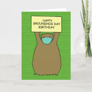 Groundhog Day Birthday Covid 19 Feestdagen Kaart