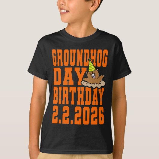 Groundhog Day Birthday February 2nd 2026 Party Ora T-shirt (Voorkant)