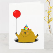 Groundhog Day Birthday Kaart (Gele Bloem)