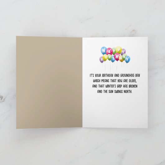 Groundhog Day Birthday Kaart (Binnen)