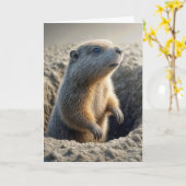 Groundhog Day Birthday Kaart (Gele Bloem)