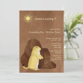 Groundhog Day Birthday Party Invitation Kaart (Staand voorkant)