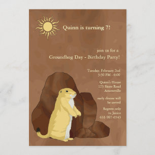 Groundhog Day Birthday Party Invitation Kaart