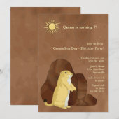 Groundhog Day Birthday Party Invitation Kaart (Voorkant / Achterkant)
