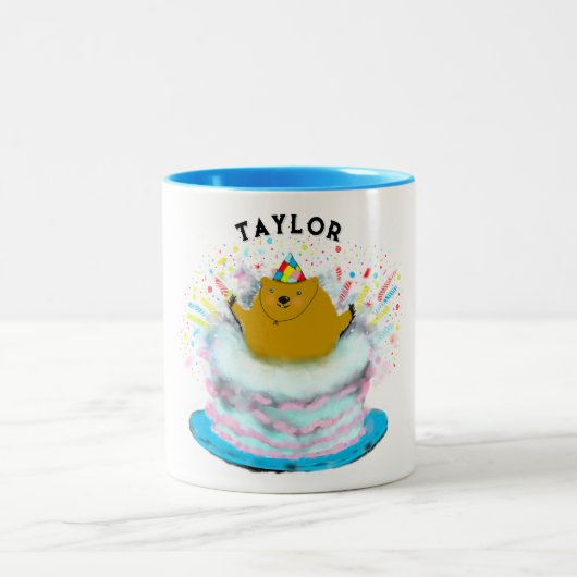 Groundhog Day Birthday Tweekleurige Koffiemok (Center)