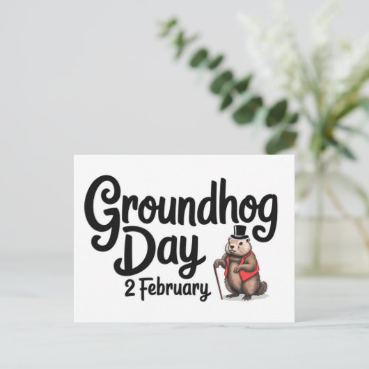 Groundhog Day Briefkaart (Staand voorkant)