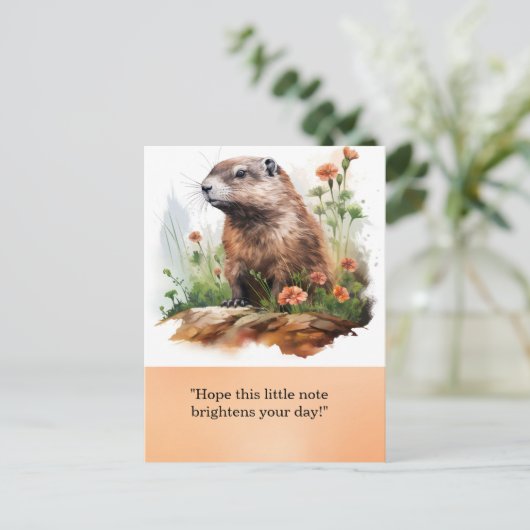 Groundhog Day Briefkaart - Leuke en eigenzinnige g (Staand voorkant)
