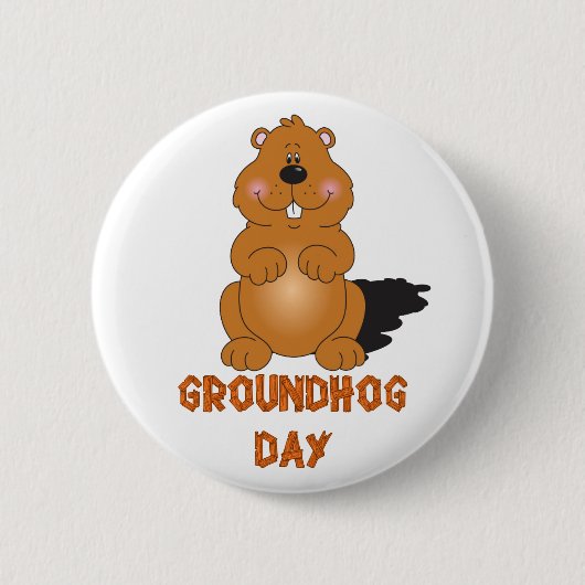 GROUNDHOG DAY-BUTTON RONDE BUTTON 5,7 CM (Voorkant)