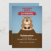 Groundhog Day Celebration Invitation Kaart (Voorkant / Achterkant)