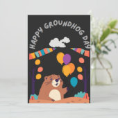 Groundhog Day Celebration: Schaduw of Glans? Bedankkaart (Staand voorkant)