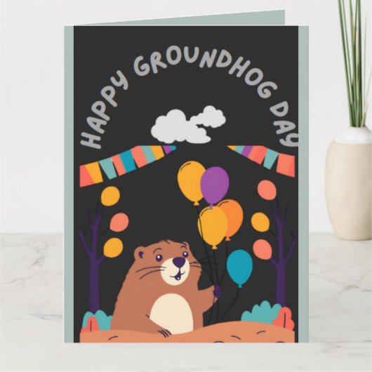 Groundhog Day Celebration: Schaduw of Glans? Kaart (Voorkant)