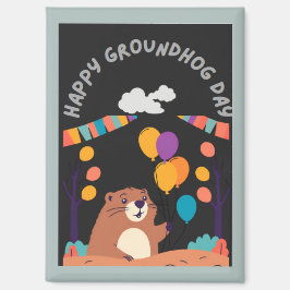 Groundhog Day Celebration: Schaduw of Glans? Magneet