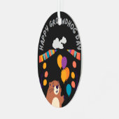 Groundhog Day Celebration: Schaduw of Glans? Metalen Ornament (Voorkant links)