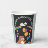 Groundhog Day Celebration: Schaduw of Glans? Papieren Bekers (Voorkant)