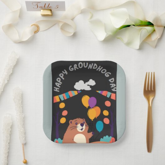 Groundhog Day Celebration: Schaduw of Glans? Papieren Bordje (Huwelijk)