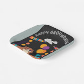 Groundhog Day Celebration: Schaduw of Glans? Papieren Bordje (Gebogen)