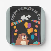 Groundhog Day Celebration: Schaduw of Glans? Papieren Bordje (Voorkant)