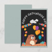 Groundhog Day Celebration: Schaduw of Glans? RSVP Kaartje (Voorkant / Achterkant)