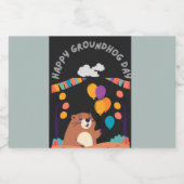 Groundhog Day Celebration: Schaduw of Glans? Sparkling Wijnetiket (Enkel label)