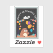 Groundhog Day Celebration: Schaduw of Glans? Sticker (Vel)