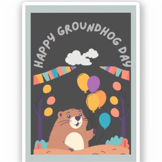 Groundhog Day Celebration: Schaduw of Glans? Sticker (Voorkant)