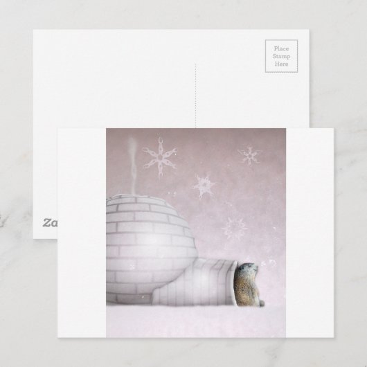 Groundhog Day - Chillin' bij de igloo Briefkaart (Voorkant / Achterkant)