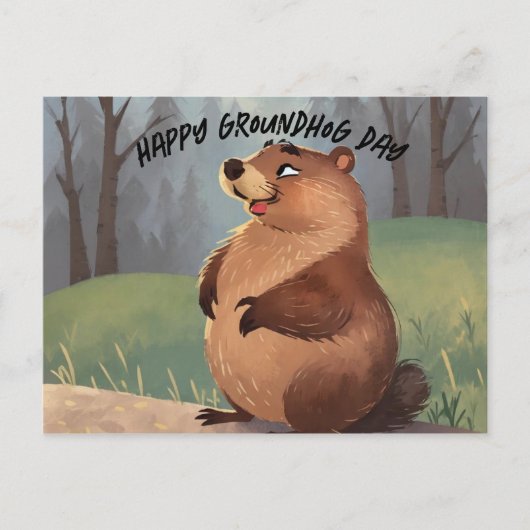 Groundhog Day Een viering van de Lente Briefkaart (Voorkant)