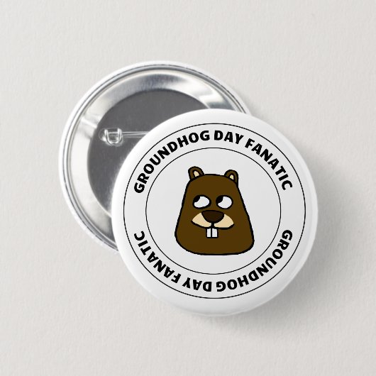 Groundhog Day-fanaat Ronde Button 5,7 Cm (Voorkant /achterkant)
