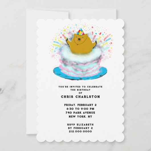 Groundhog Day Februari Verjaardagsfeest Kaart (Voorkant)