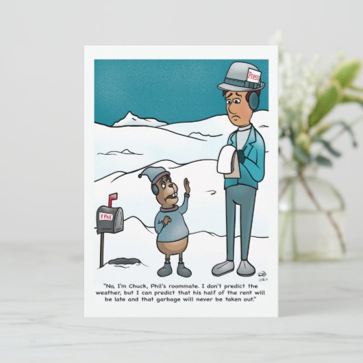 Groundhog Day Flat Greeting Card Kaart (Staand voorkant)